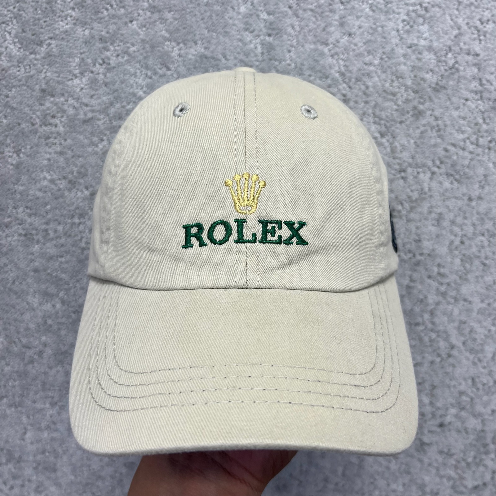 Rolex Strapback Cap Cream Pebble Beach Pb 2013 Concours Delegance Hat Cotton
